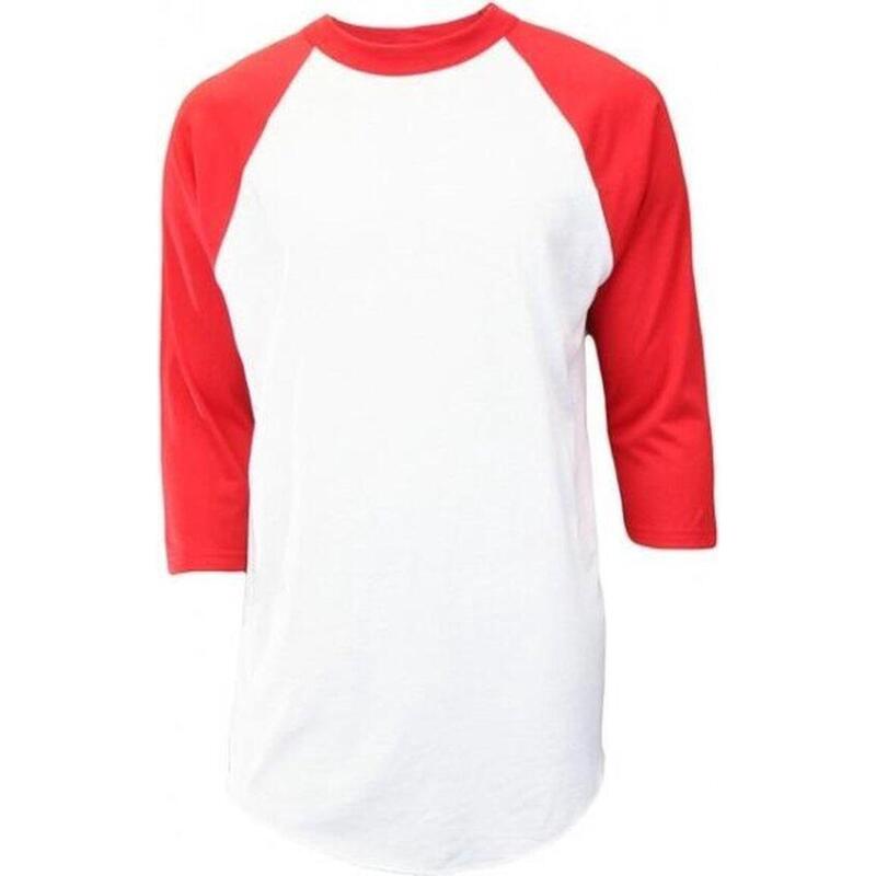 Camiseta interior de béisbol clásica de manga 3/4 - junior (Rojo)