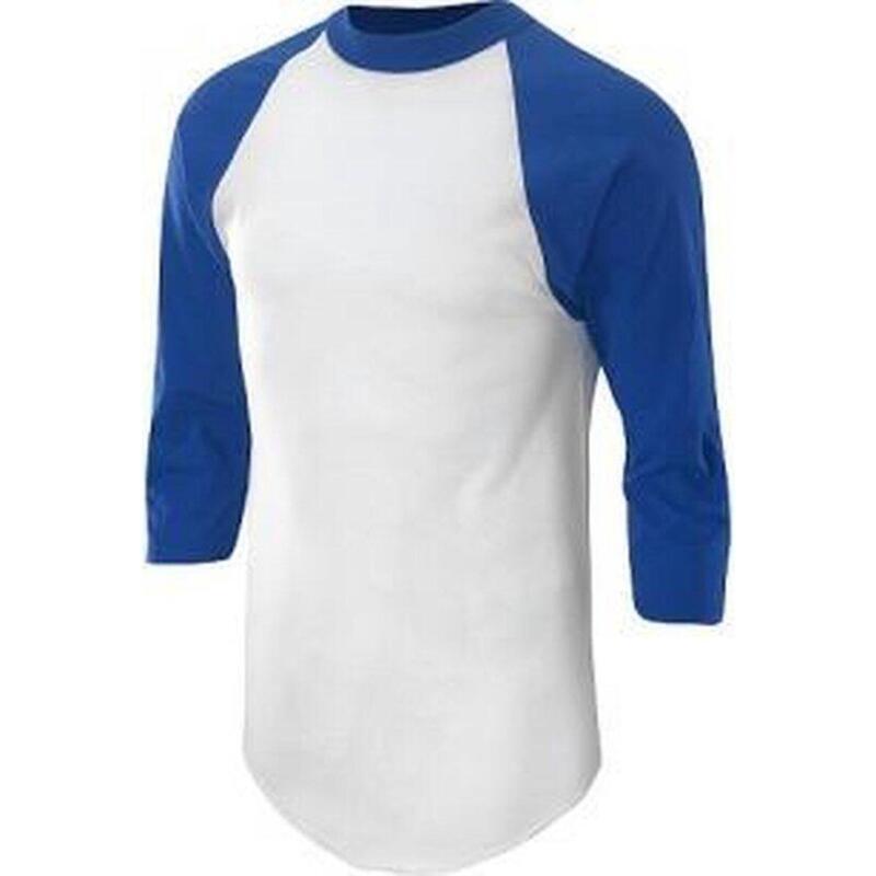 Klassisches Baseball-Unterhemd 3/4-Ärmel - Jugend (blau)
