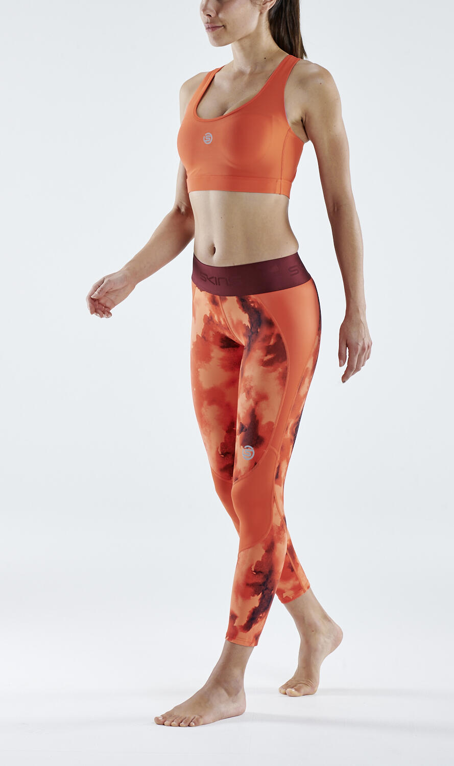 SKINS Series-3 Womens Long Tights - Spark Camo 4/5