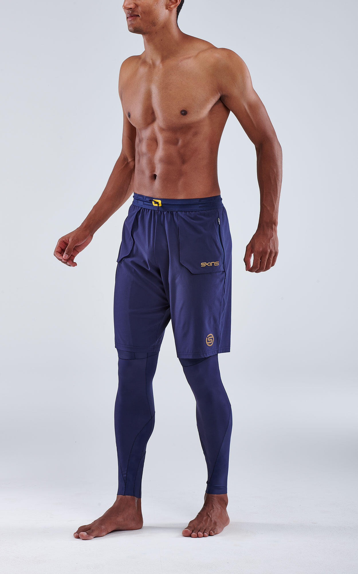 SKINS Series-5 Men's T&R Long Tights - Navy Blue 5/5