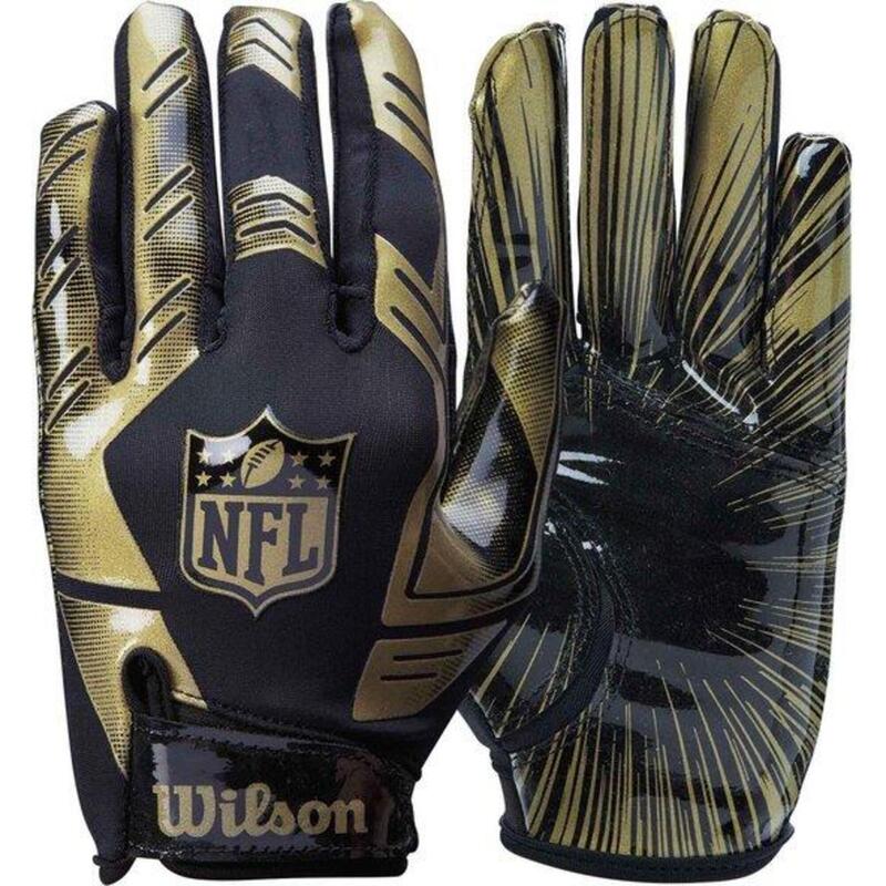 Rękawice NFL Stretch-Fit American Football Receivers Gloves - Dorośli - Złote