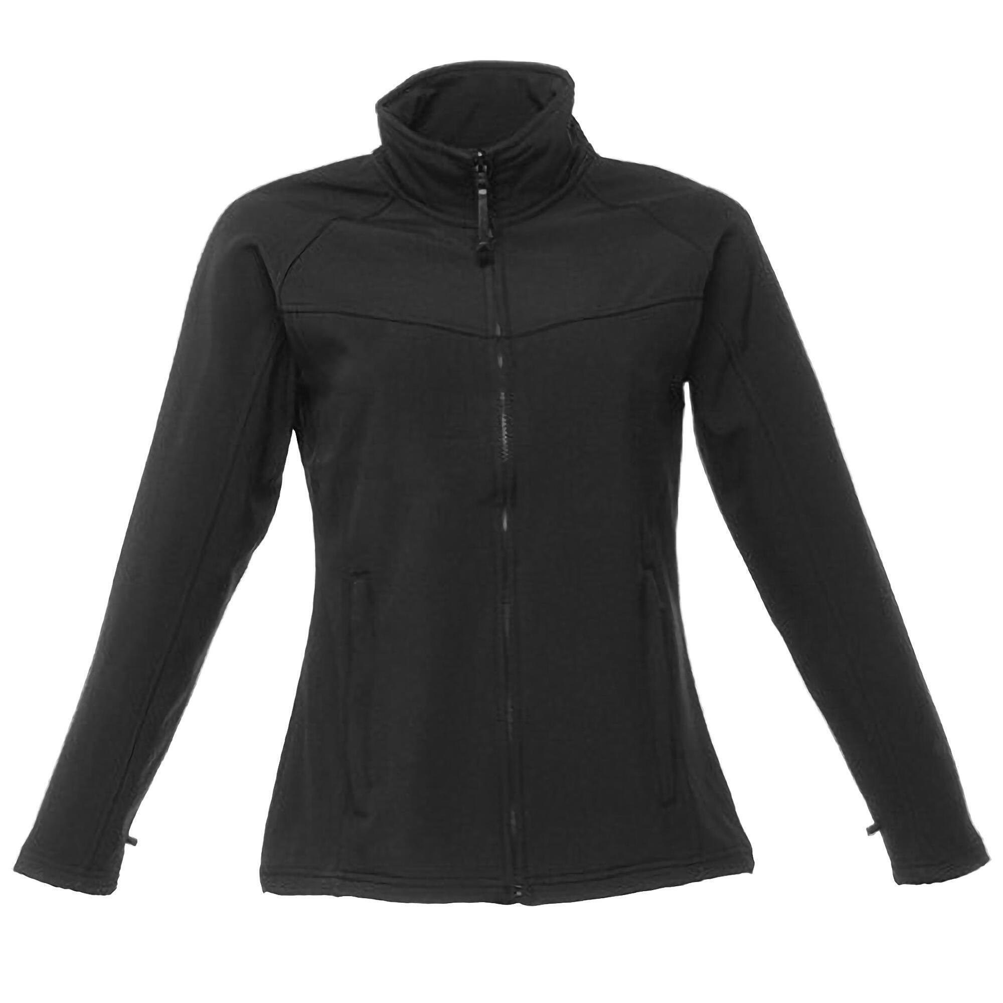 Ladies Uproar Softshell Wind Resistant Jacket (Black/Black) 1/4