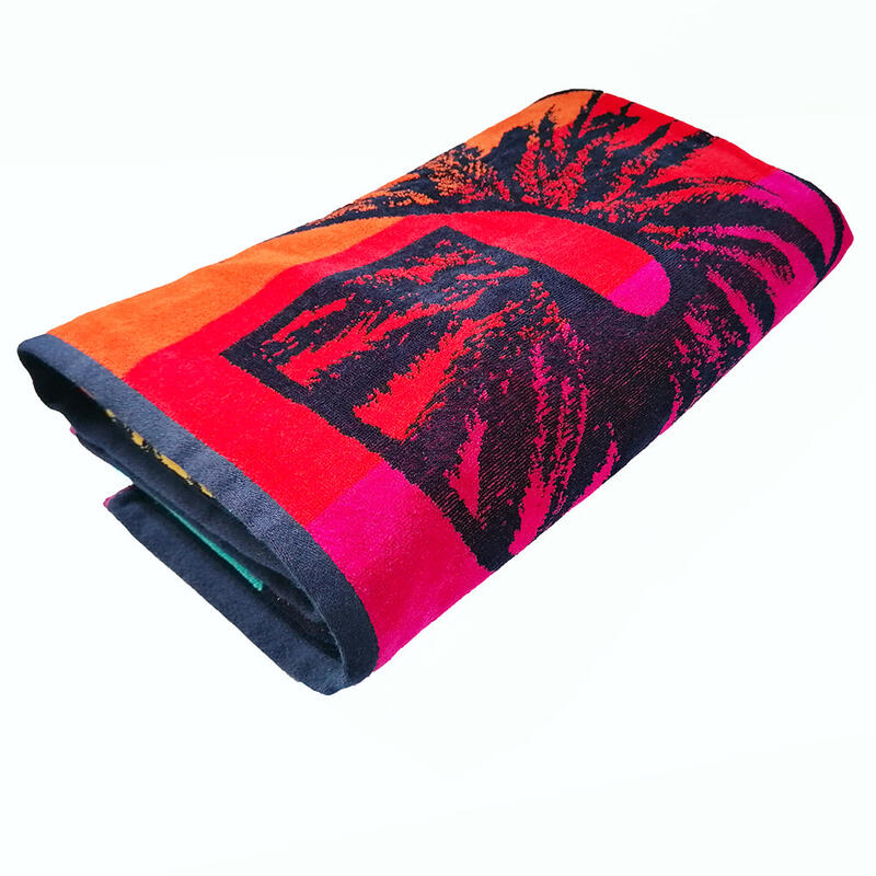 Serviette de plage éponge velours Jacquard Kymata 100x175 470g/m²