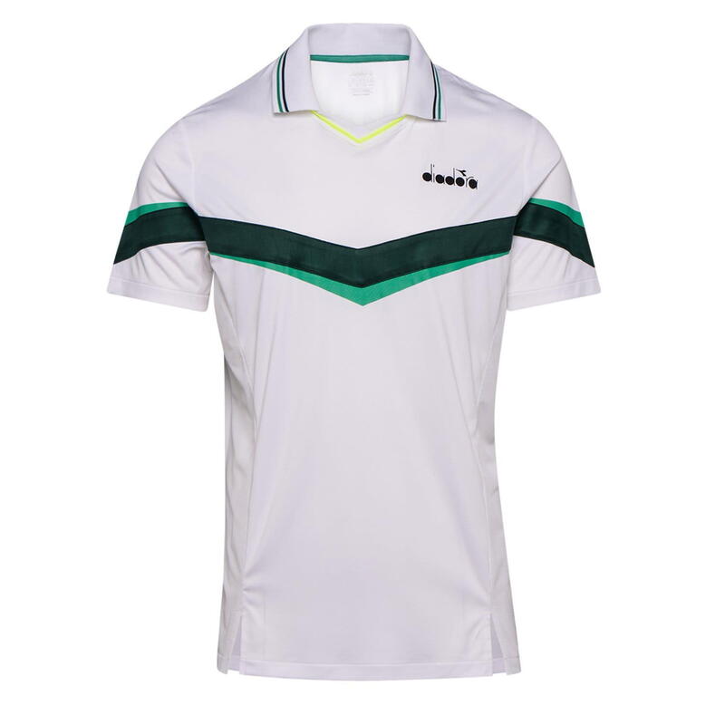 Koszulka do tenisa z krótkim rekawem męska Diadora POLO SS holly green/white