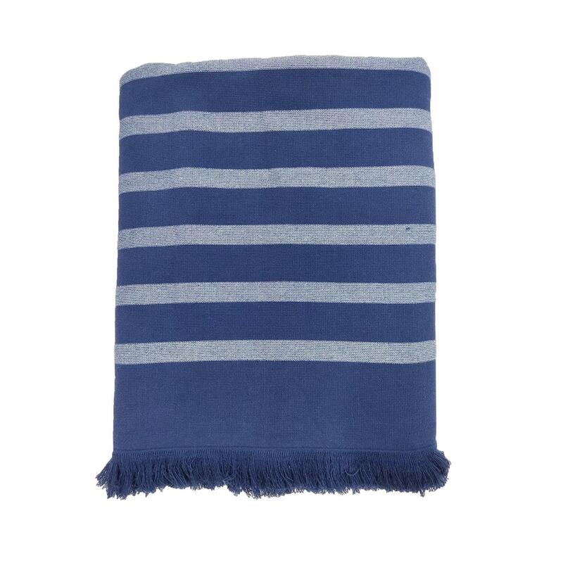 Fouta gefüttert mit Frottee Alanya navy blau 90x160 400g/m