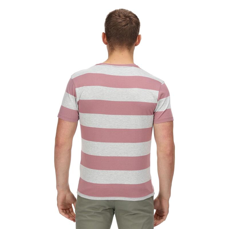 Heren Brayden Stripe Tshirt (Mauve)