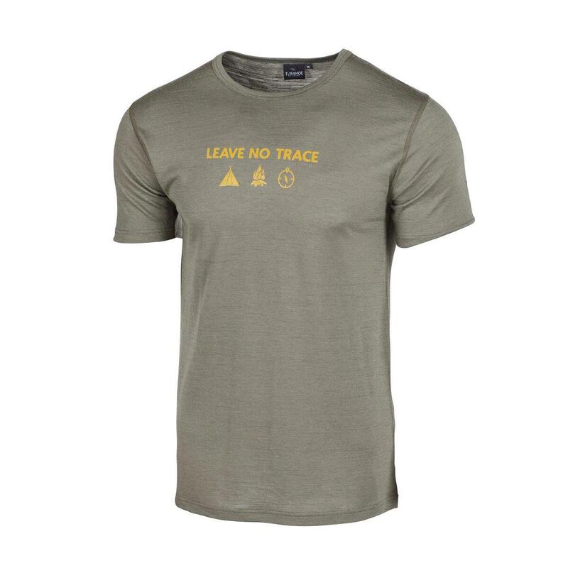 T-shirt Agaton Trace voor heren - 100% merino wol - Licht Groen