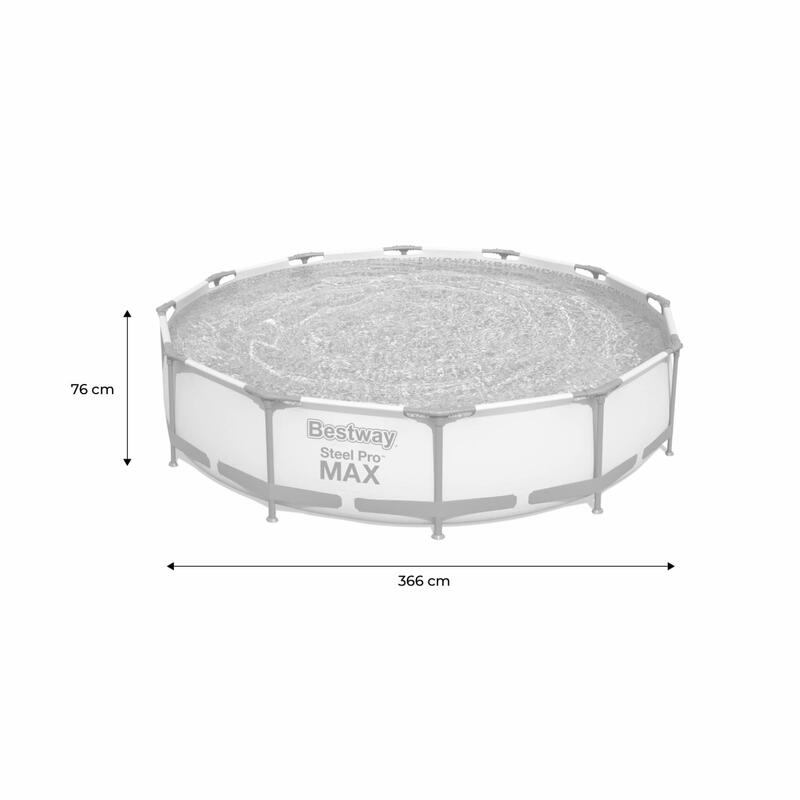 Piscine tubulaire  - Opalite blanche -  piscine ronde 3,6m avec pompe de