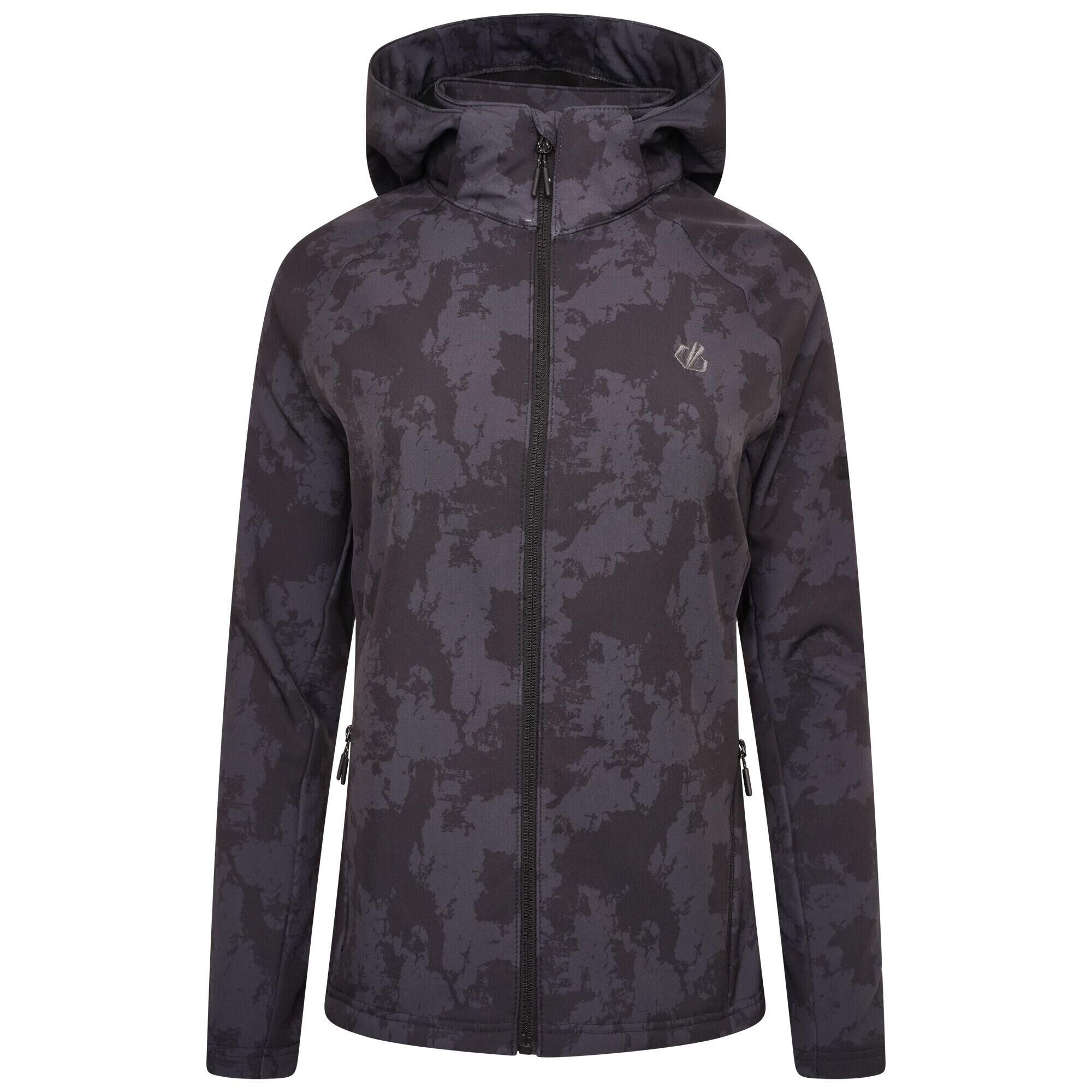 DARE 2B Womens/Ladies Far Out Mirage Print Soft Shell Jacket (Black)