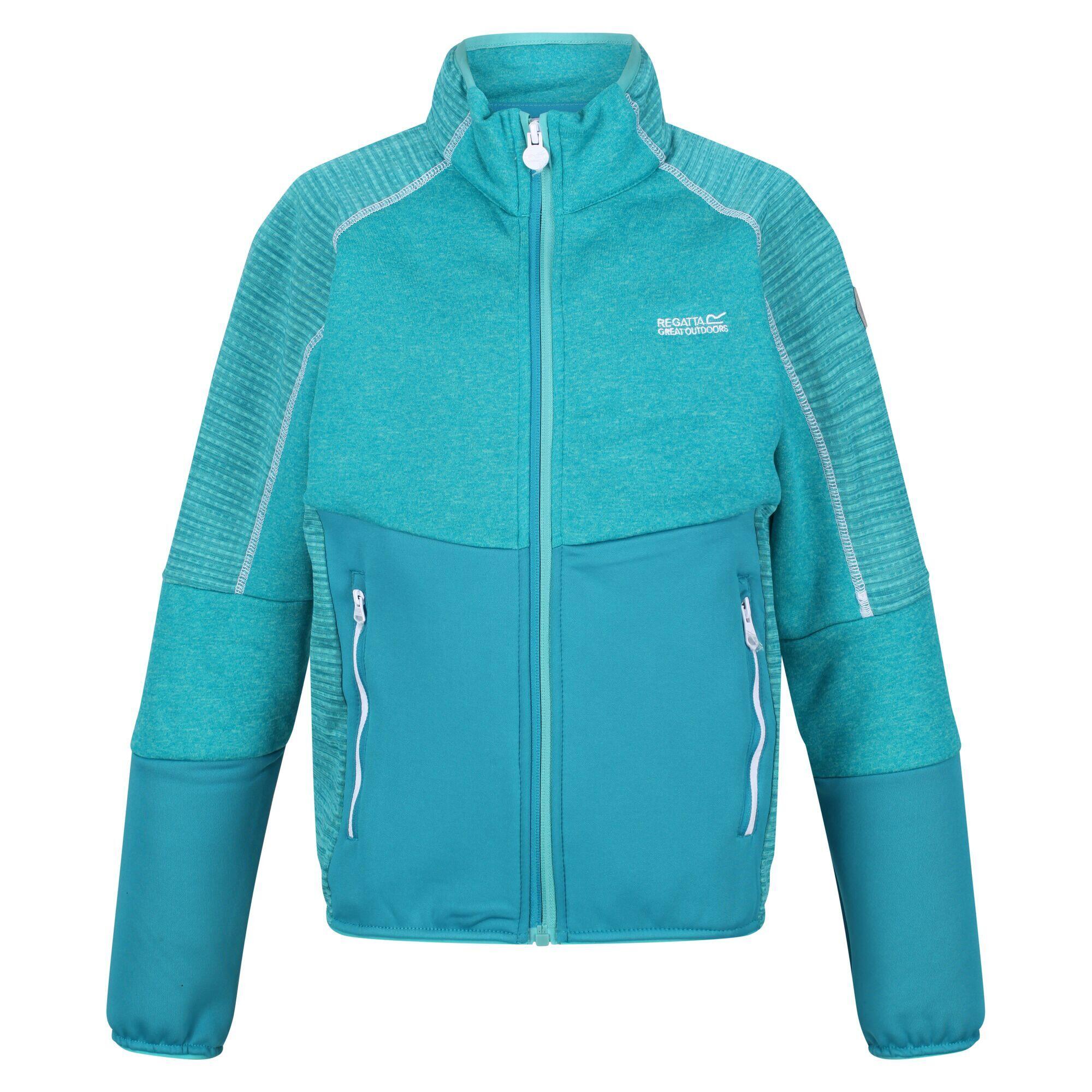 OBERON Children's softshell jacket (Bright turquoise)