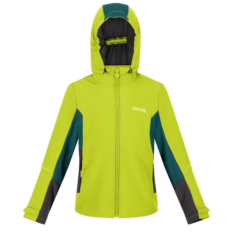 Chaqueta Softshell Acidity V para Niños/Niñas Kiwi Llamativo, Verde Pacífico