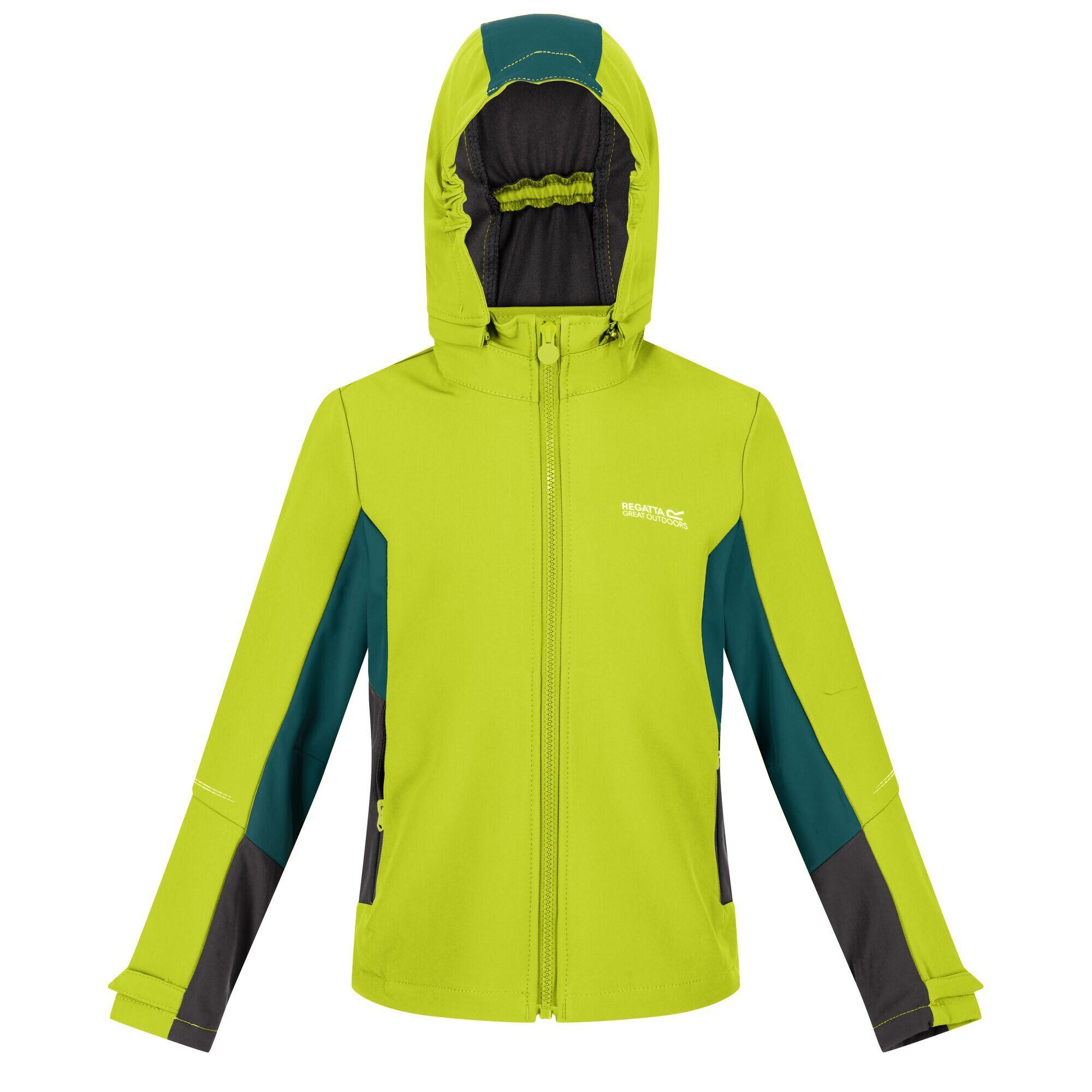 ACIDITY Kids' Softshell Jacket (Light Khaki Green / Teal Green)