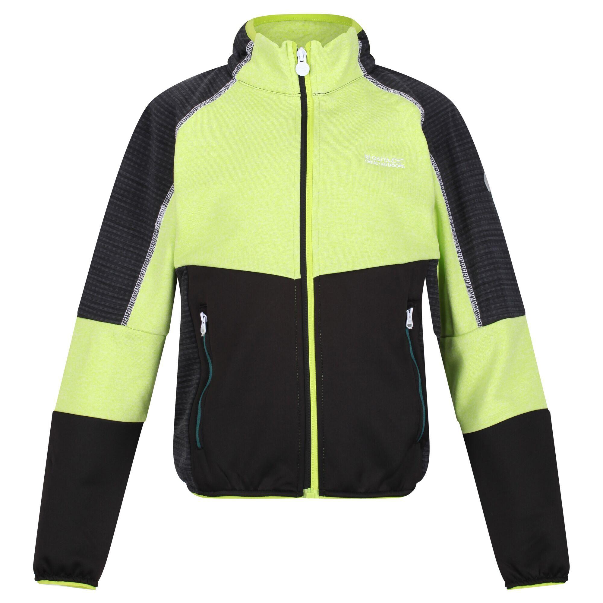 Childrens/Kids Oberon V Soft Shell Jacket (Bright Kiwi/Black) 1/5