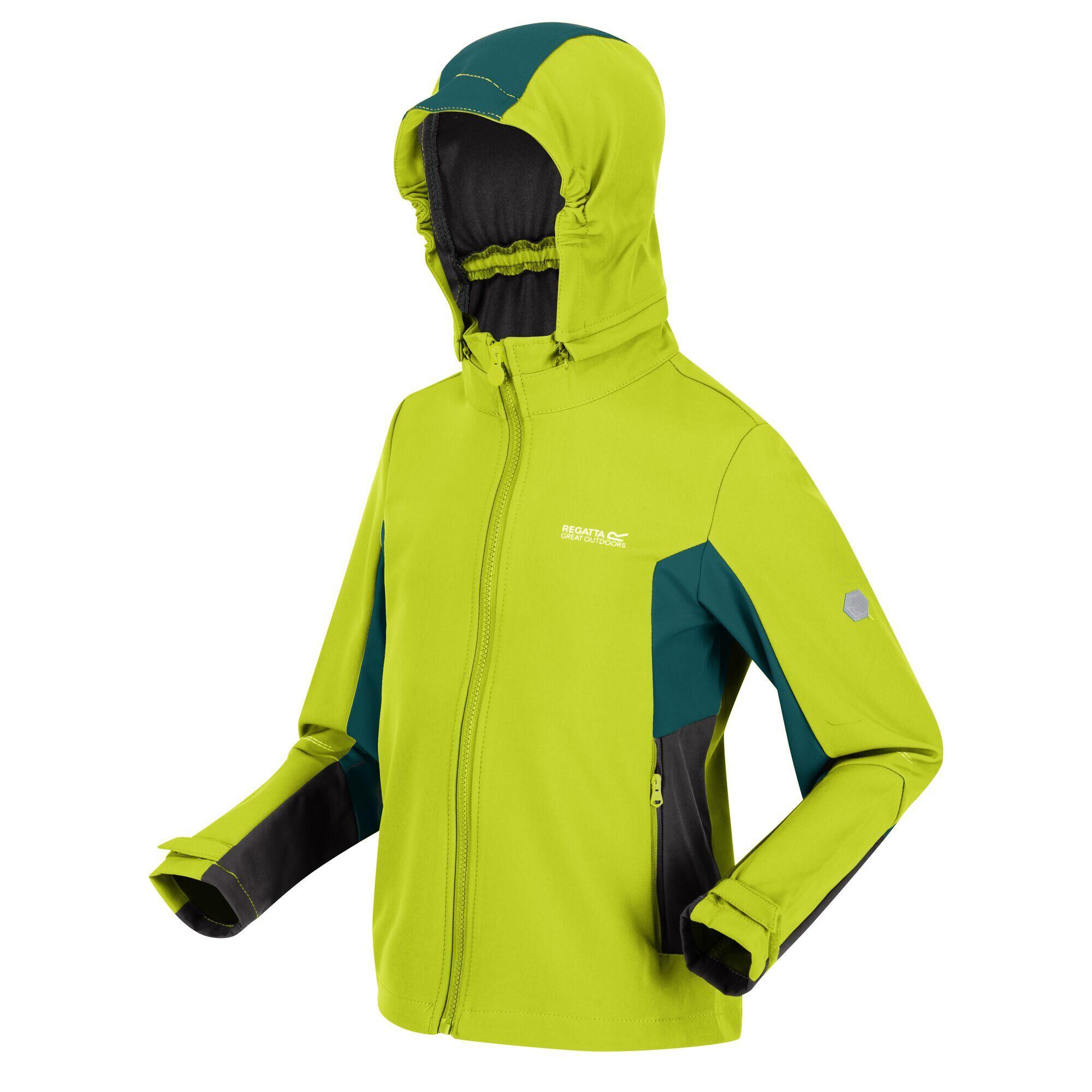 ACIDITY Kids' Softshell Jacket (Light Khaki Green / Teal Green)