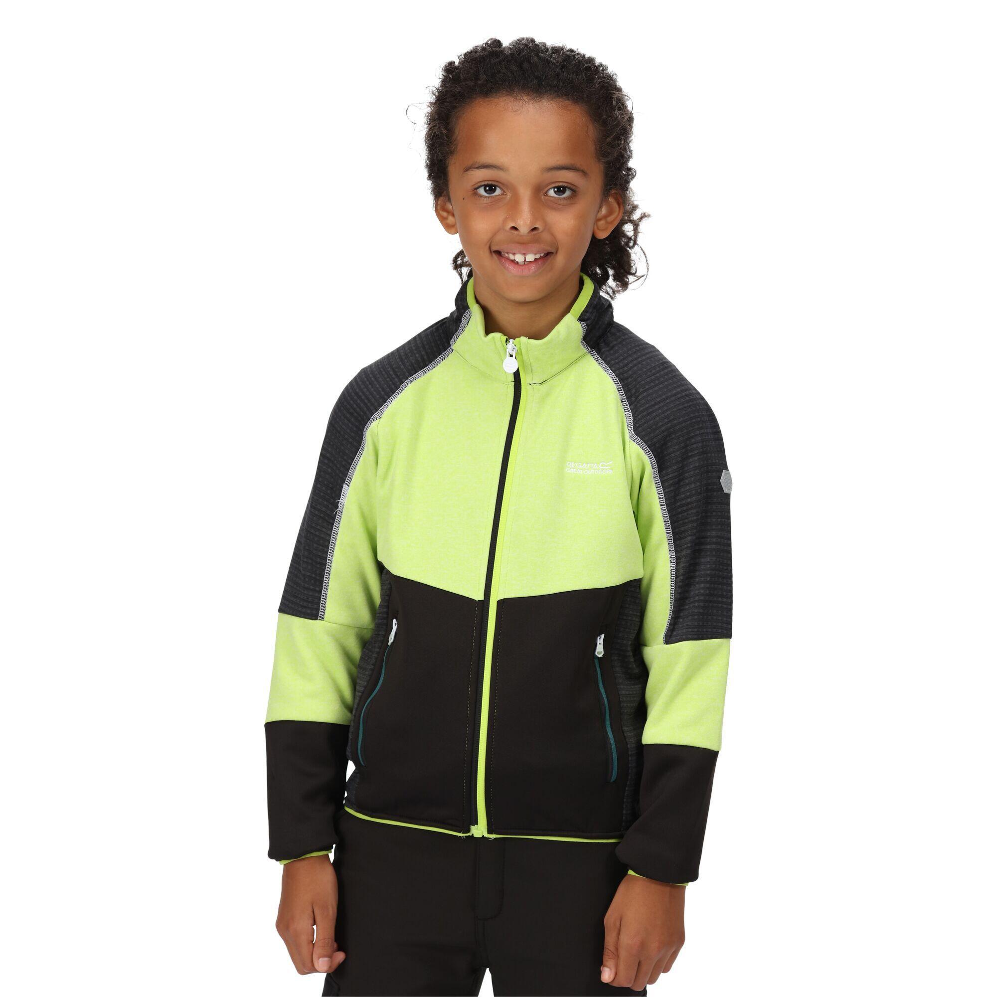 Childrens/Kids Oberon V Soft Shell Jacket (Bright Kiwi/Black) 4/5