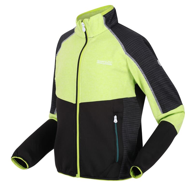 Chaqueta Softshell Oberon V para Niños/Niñas Kiwi Llamativo, Negro