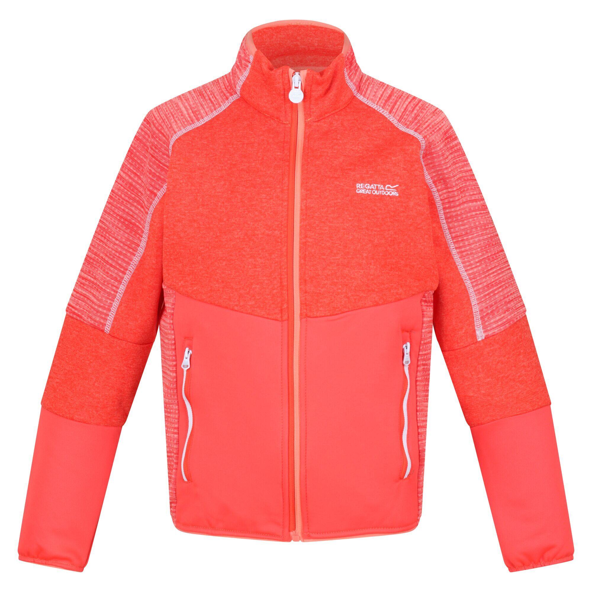 Childrens/Kids Oberon V Soft Shell Jacket (Fusion Coral/Neon Peach) 1/5