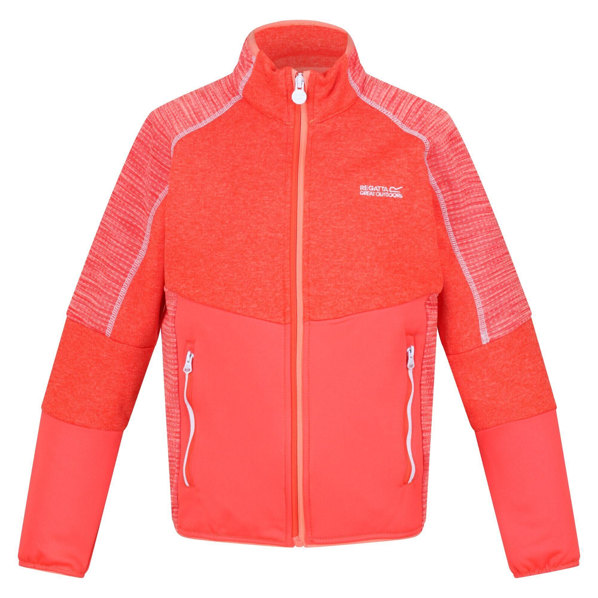 REGATTA Childrens/Kids Oberon V Soft Shell Jacket (Fusion Coral/Neon Peach)