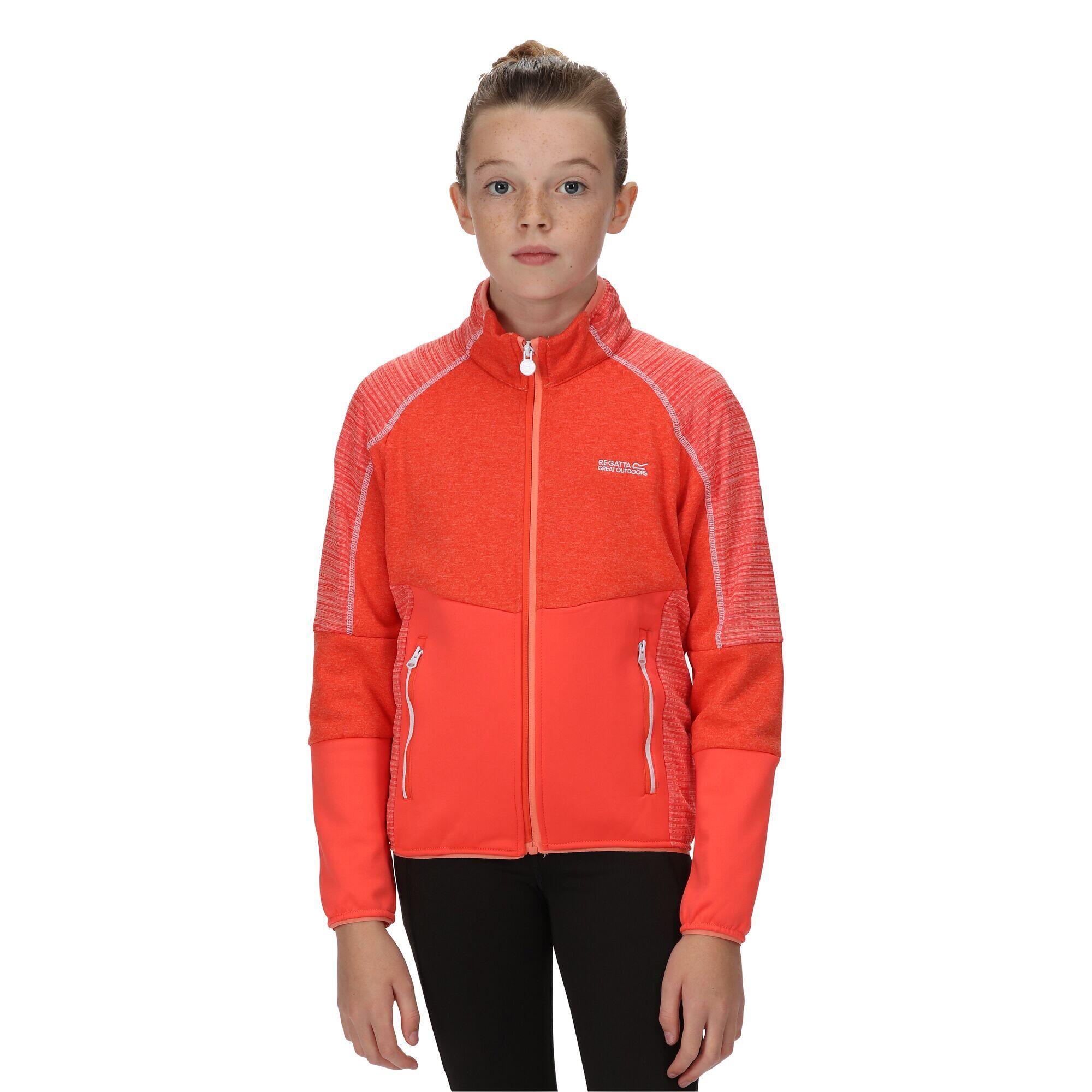 Childrens/Kids Oberon V Soft Shell Jacket (Fusion Coral/Neon Peach) 4/5