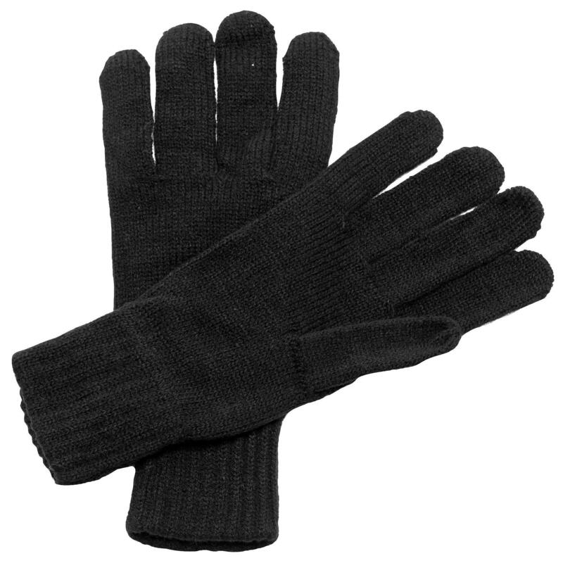 Unisex Winter StrickHandschuhe Damen und Herren Schwarz