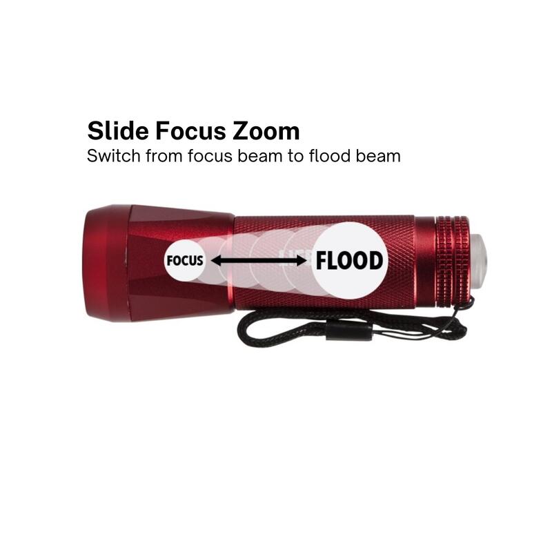 Mini Max Zoom 240 流明鋁手電筒 LG09-60589-SA4R - 紅色