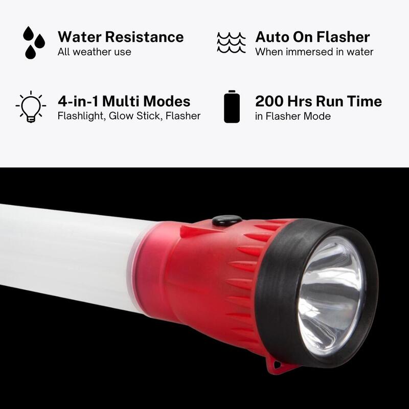 Glow 200流明手電筒 41-3732R - 紅色