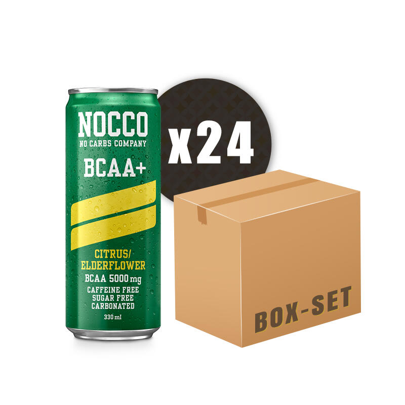 NOCCO BCAA+ - Citrus Elderflower, Box of 24 - 330ml - Aqua Terra Performance