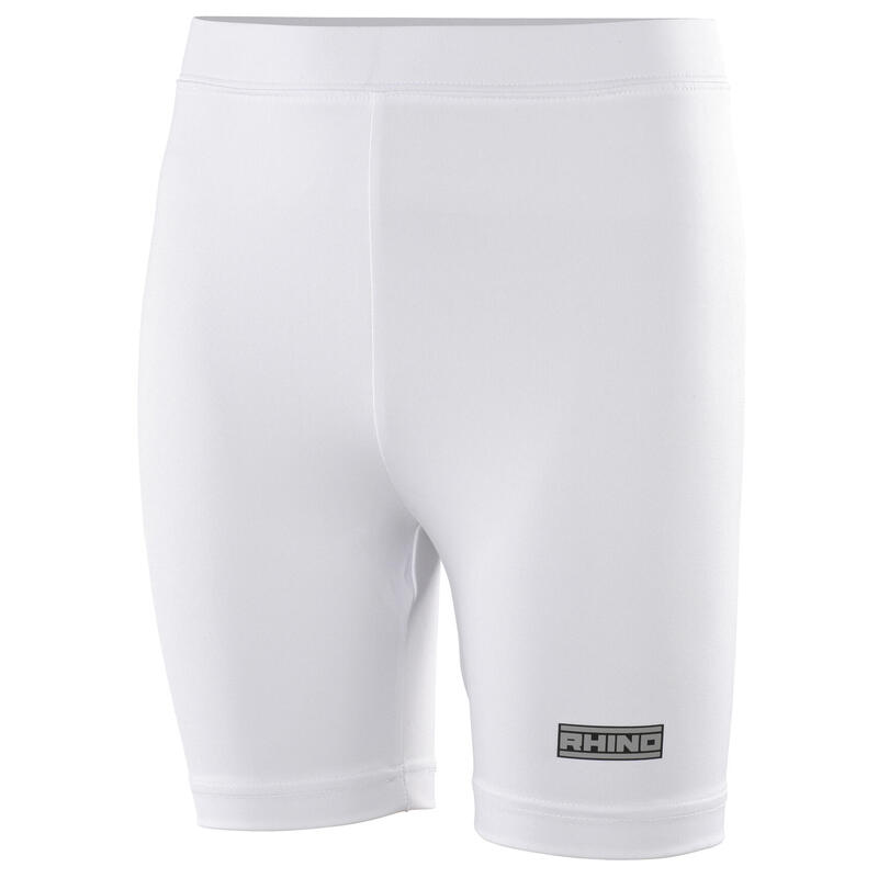 Childrens Boys Thermal Underwear Sports Base Layer Shorts (White)