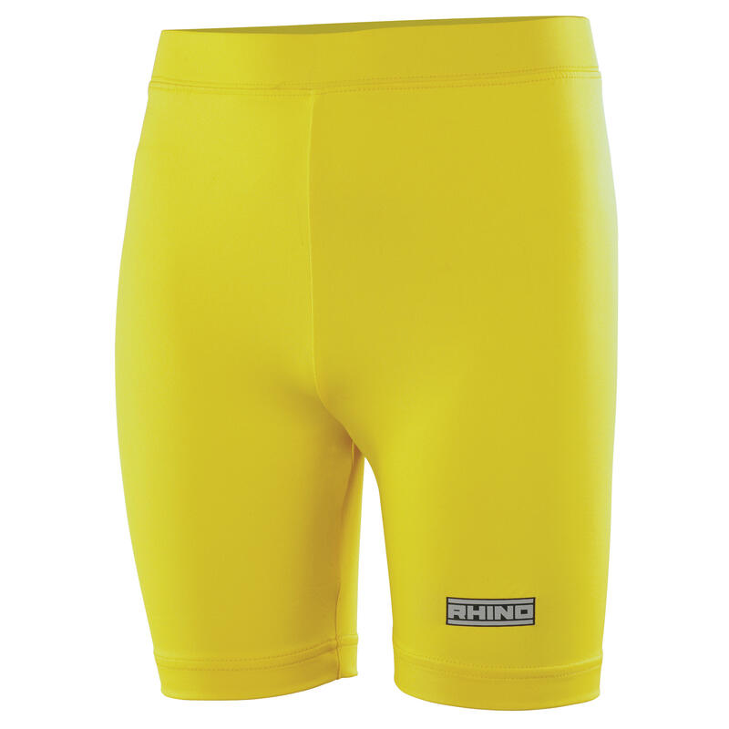 Childrens Boys Thermal Underwear Sports Base Layer Shorts (Fluorescent Yellow)