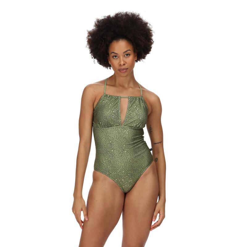 Dames Halliday Abstract One Piece Swimsuit (Groene velden)