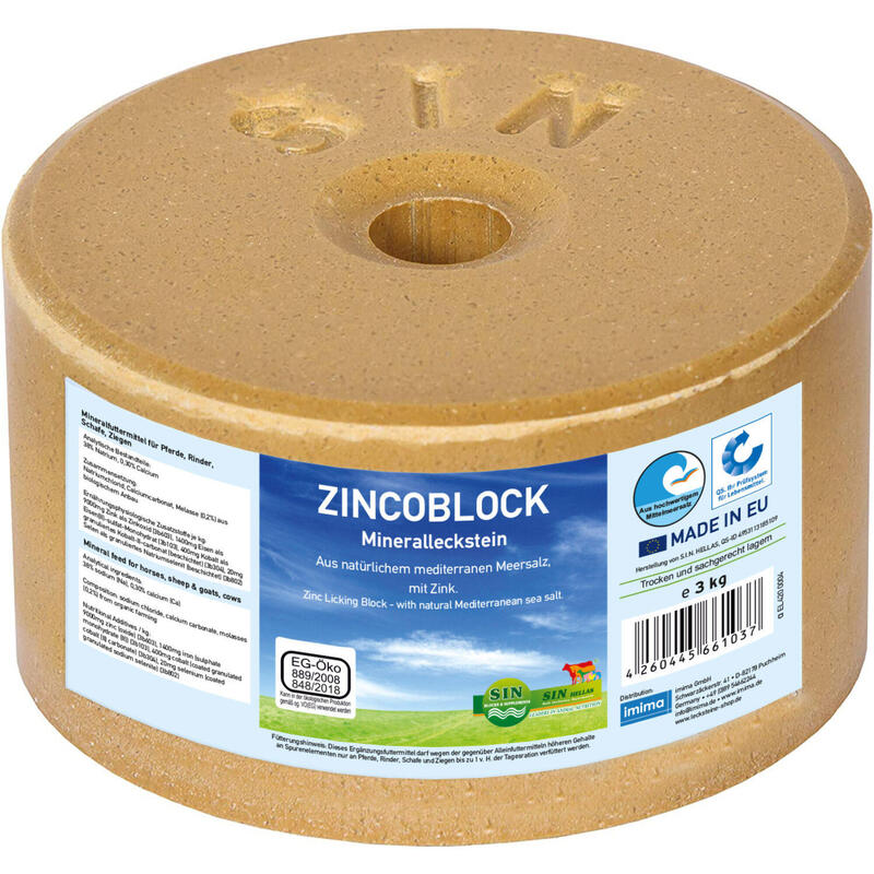 ZINCOBLOCK, Pierre à lécher minérale, 3kg