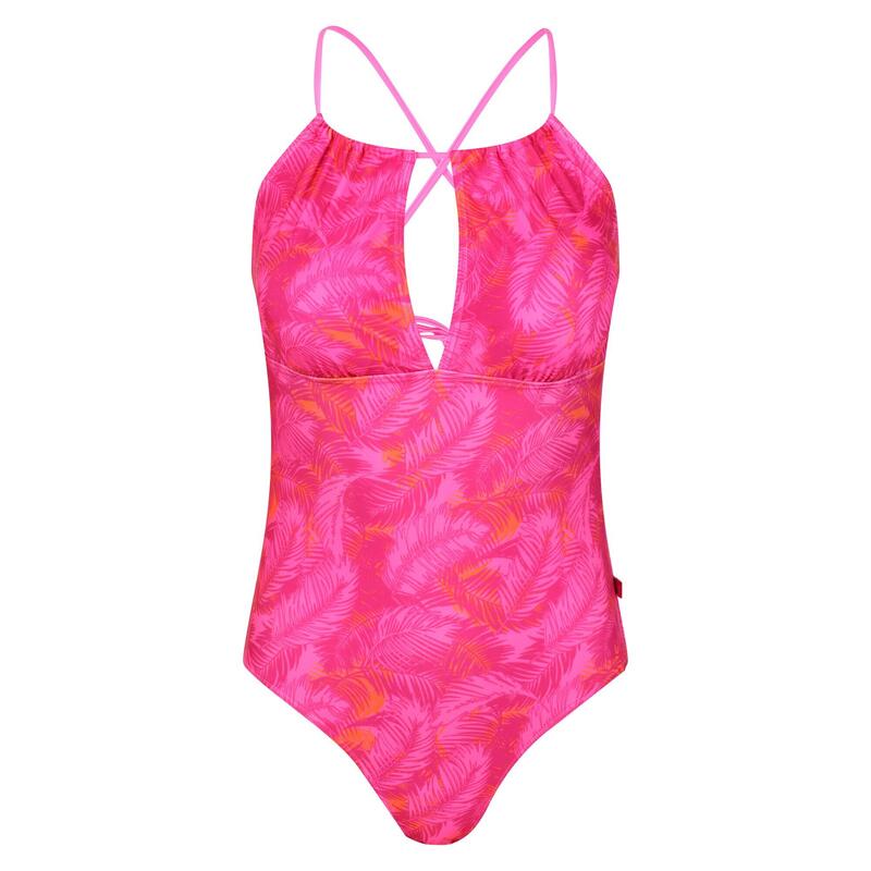 Dames Halliday ééndelig zwempak (Roze Fushion)