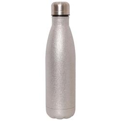 Botella de Agua Diseño Purpurina de Metal Plateado