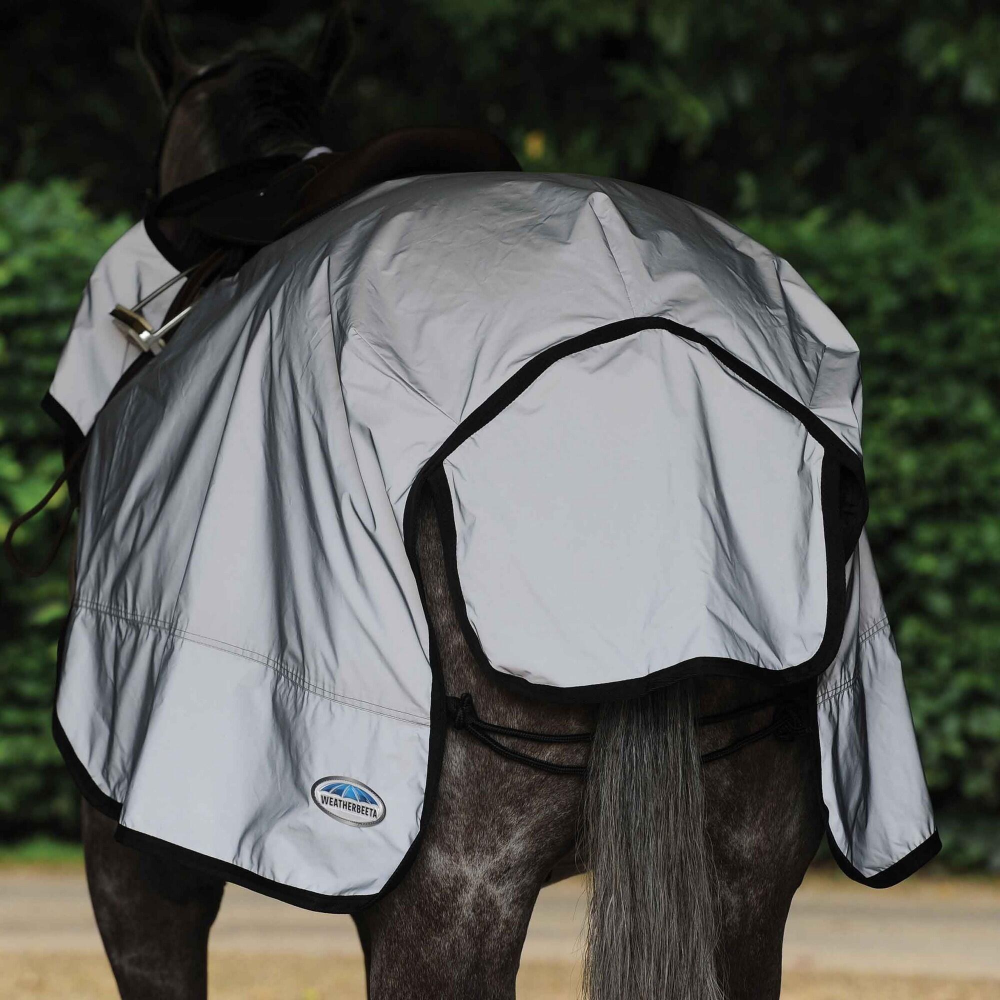 Reflective Wrap Around Horse Exercise Sheet (Silver/Black) 4/4