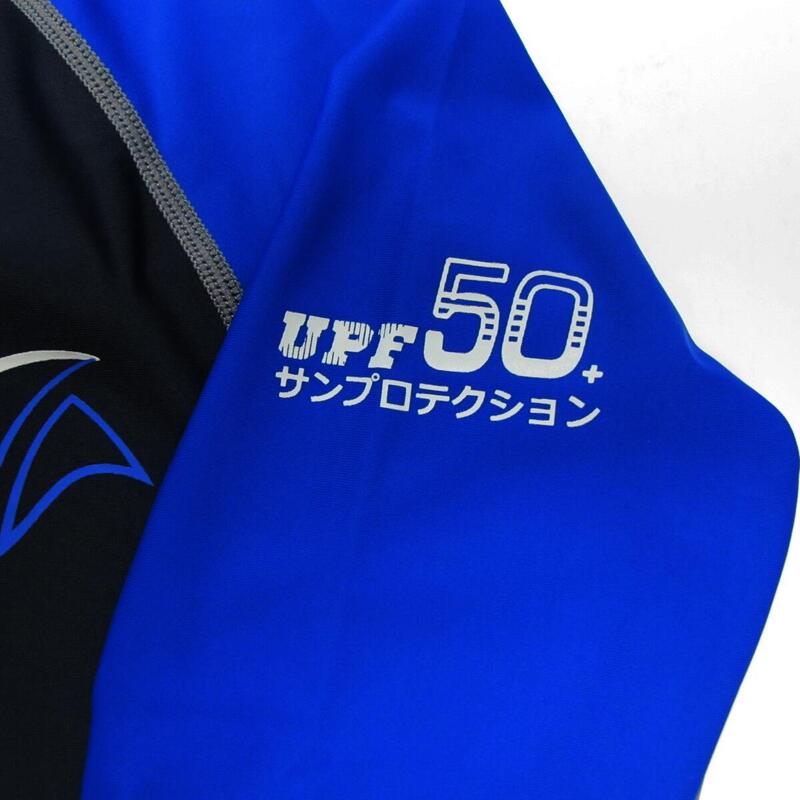 Men's Long Sleeve UPF 50+ Protection Rash Guard - Black & Blue