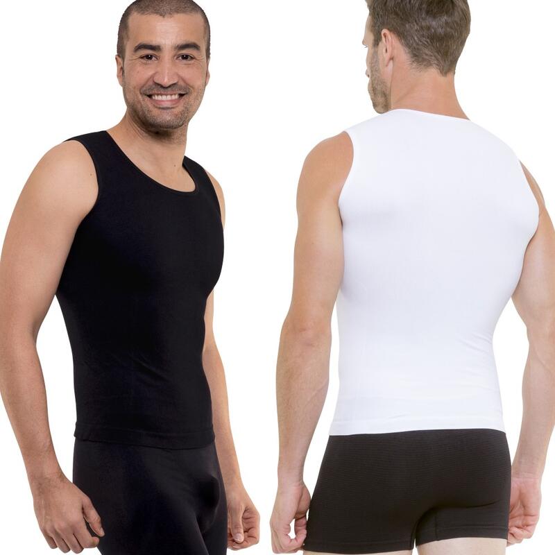 Cellutex Set van 2 zwart-witte afslankende tanktops compressie