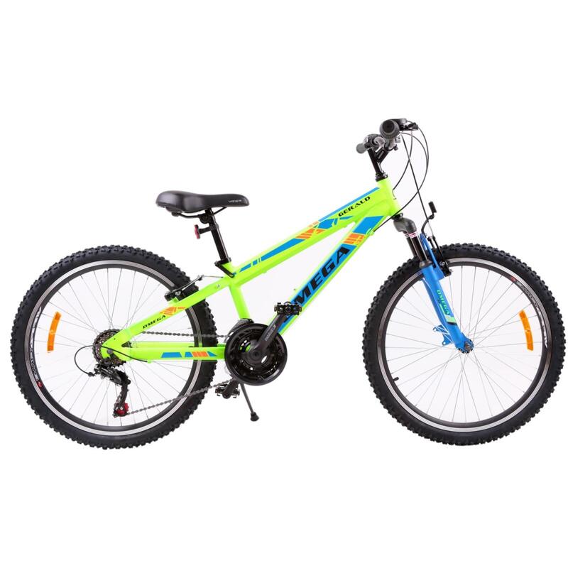 Gyermek mountain bike Omega Gerald 24", 2022, 18 sebességes, zöld