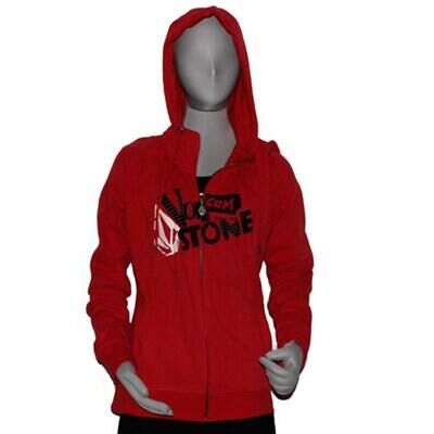 VOLCOM Two Choice Ruby Red Zip Hoody