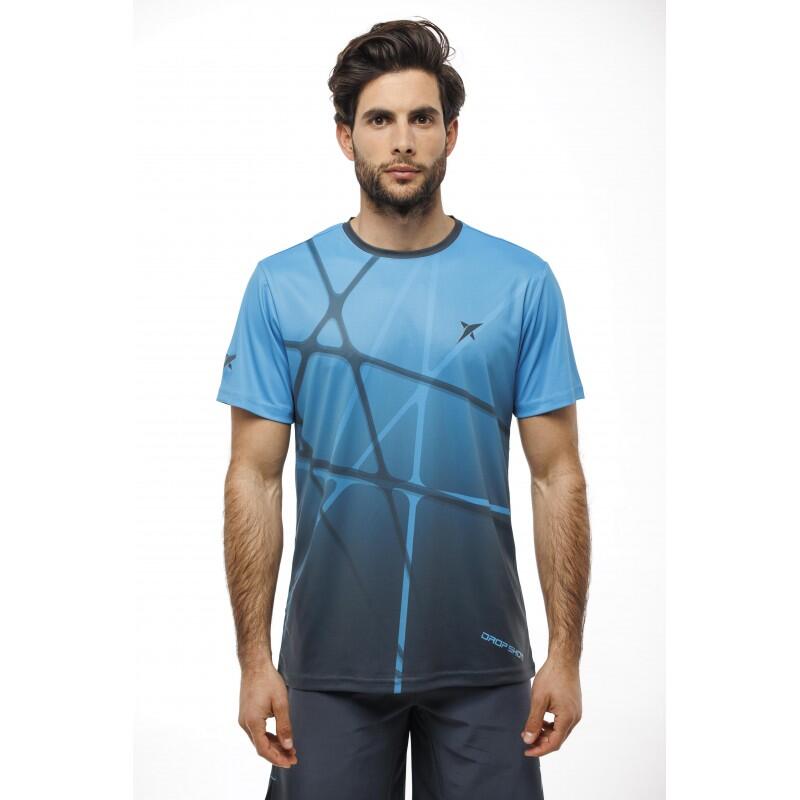 camicia da padel DROP SHOT BRUNO BLU