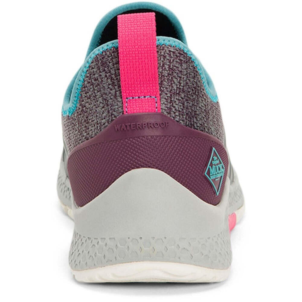 Womens/Ladies Outscape Lace Trainers (Dark Grey/Teal/Pink) 2/4