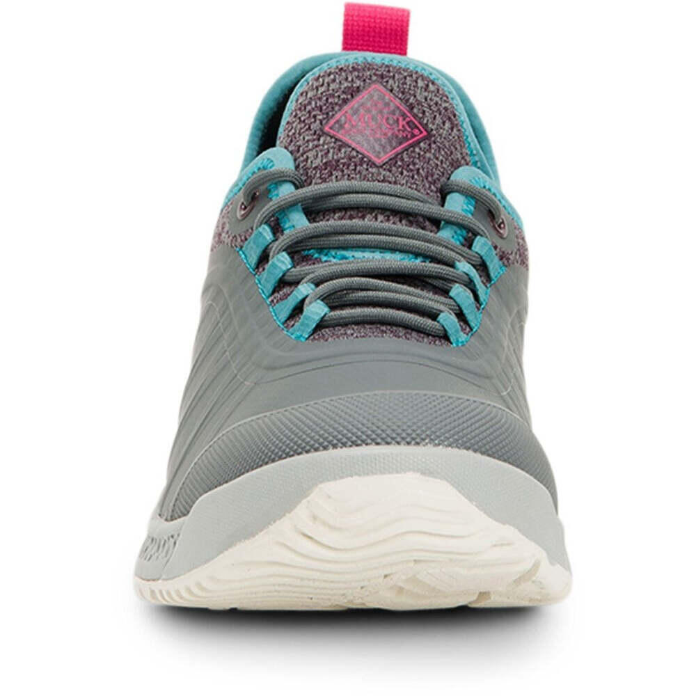 Womens/Ladies Outscape Lace Trainers (Dark Grey/Teal/Pink) 3/4