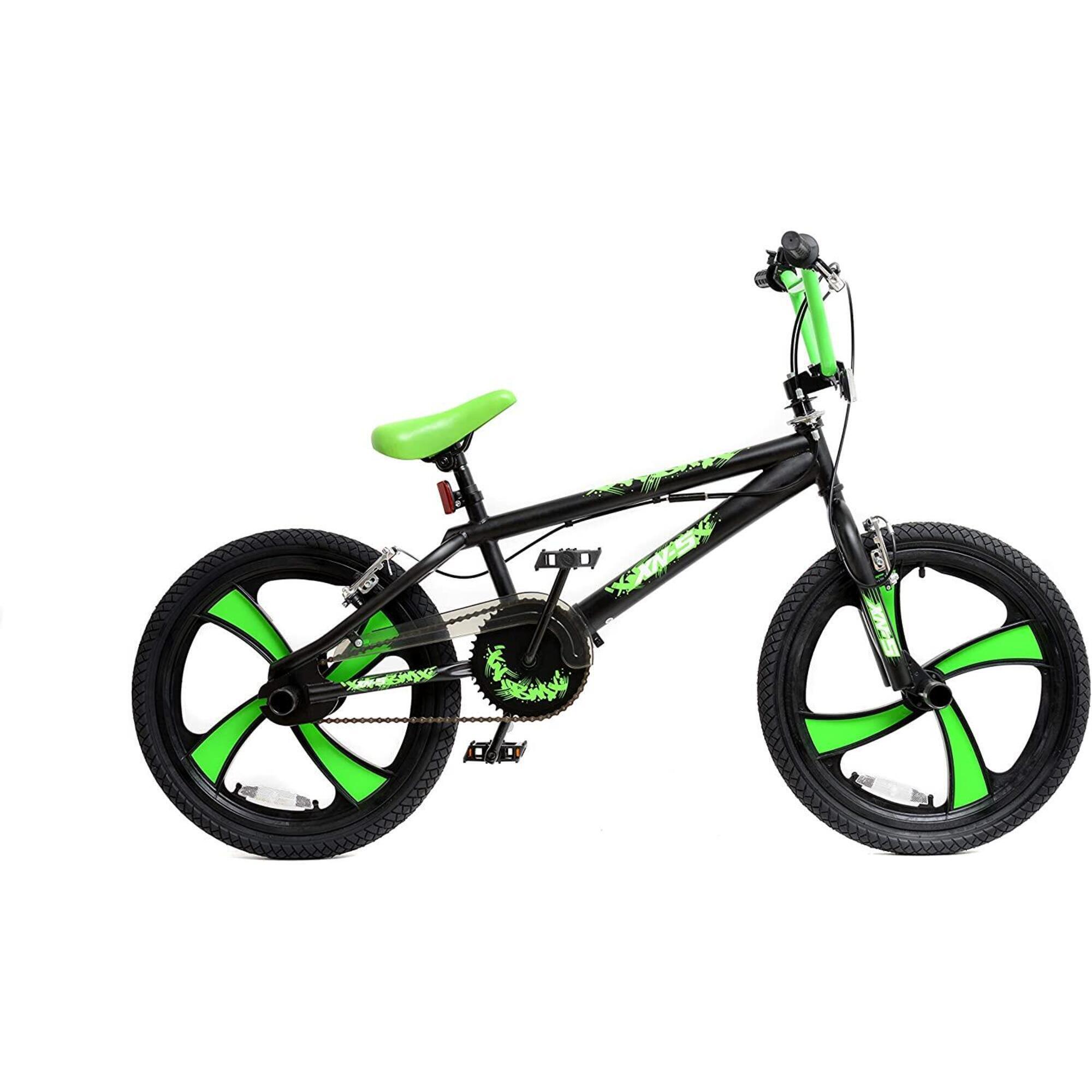 XN-5-20 BMX Bike Boys Freestyle BMX - 20In MAG Wheel Gyro Black/Green 1/3