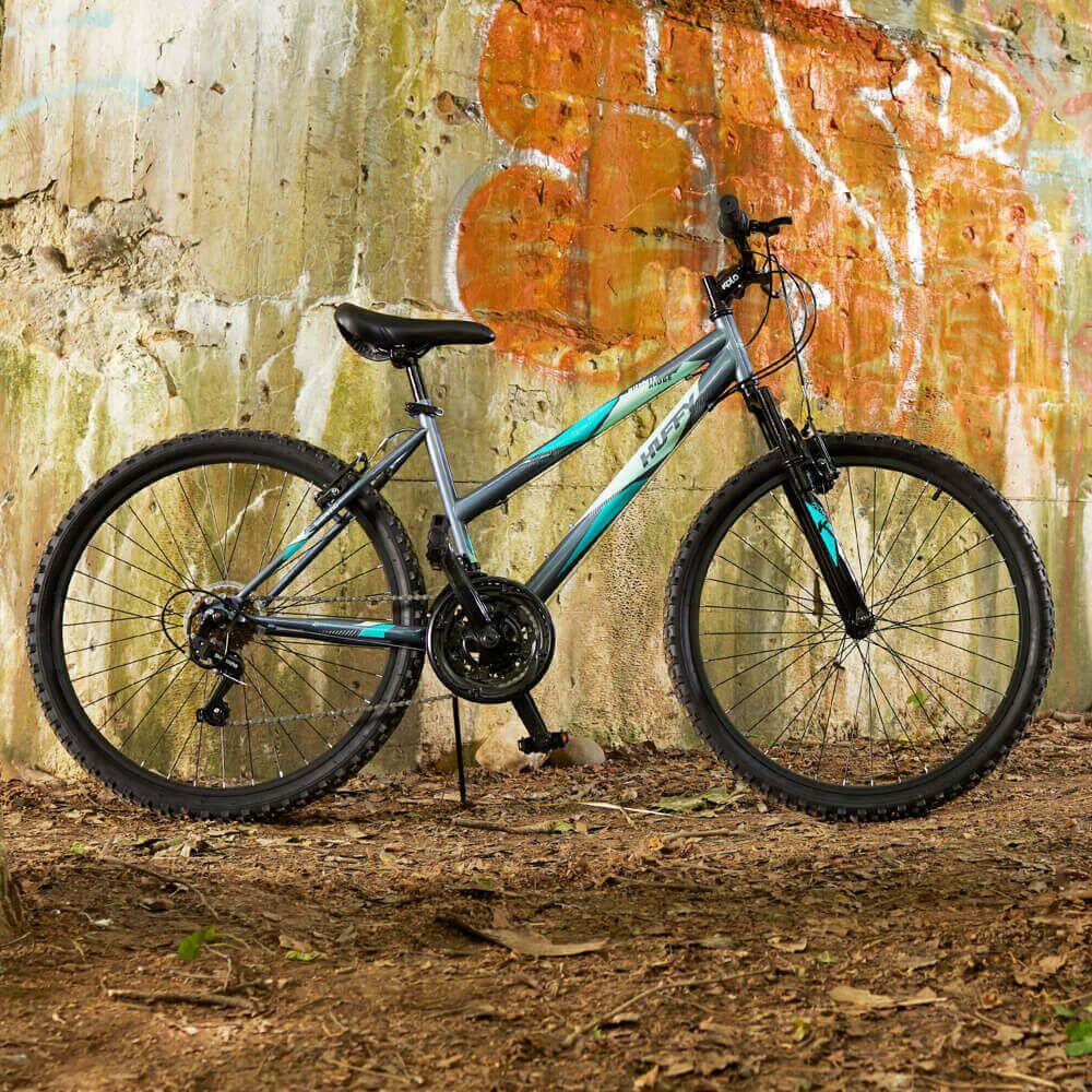 Huffy Stone Mountain Ladies 26" Mountain Bike Hardtail 21 Speed Grey & Teal 3/5