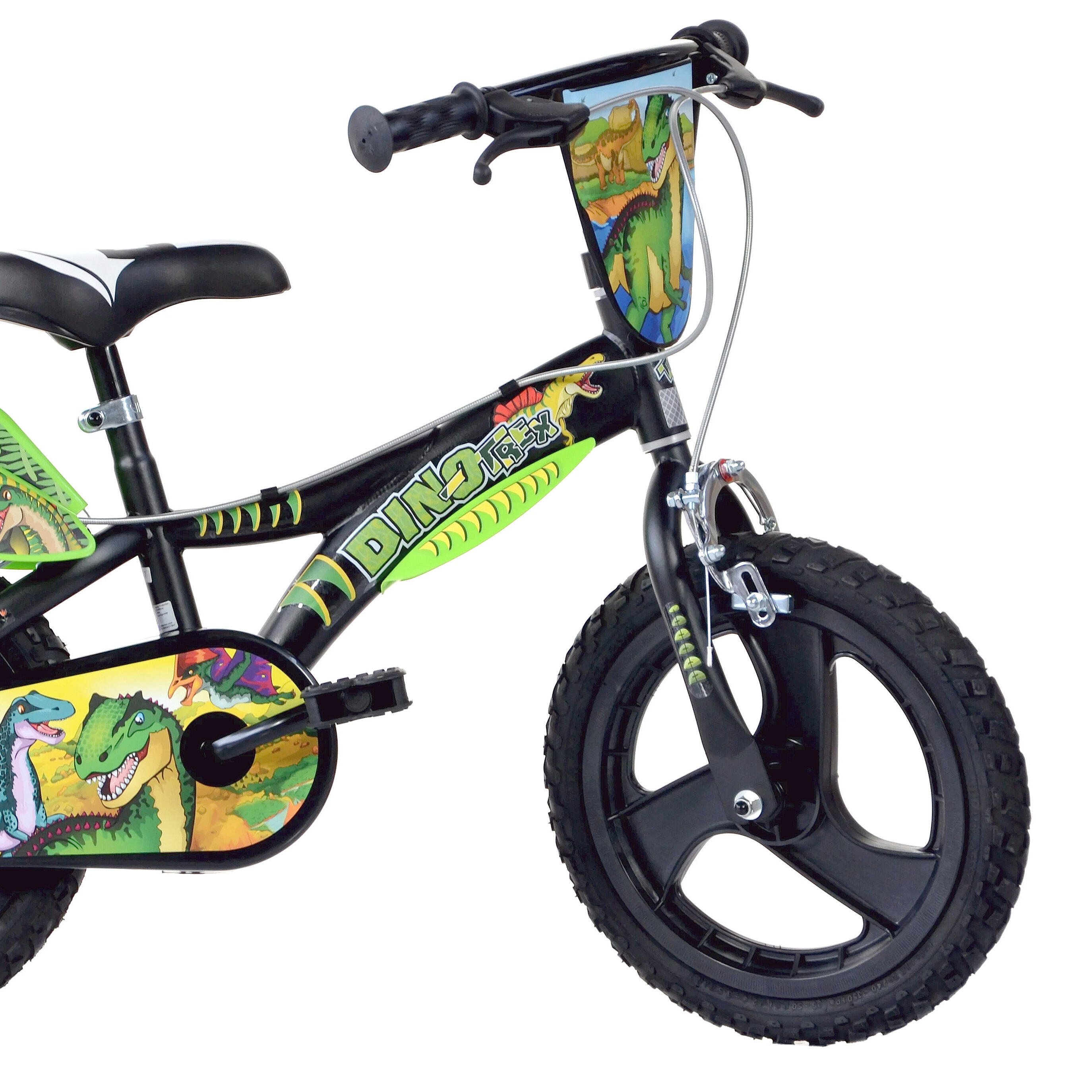 Dino Dinosaur 14In Kids Bike - Black/Green 2/4