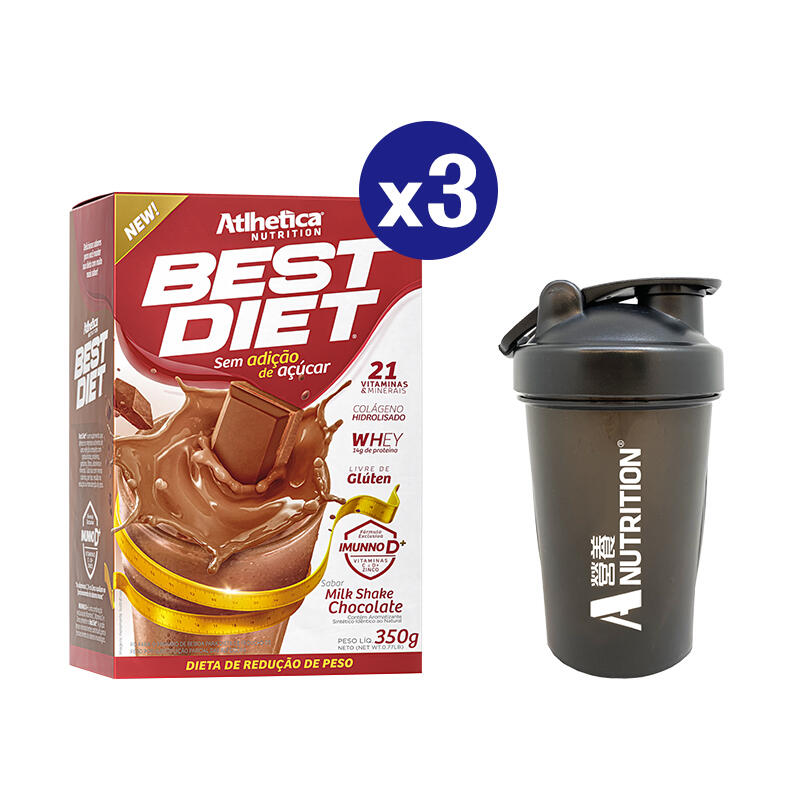 [14-Day Combo] BEST DIET Slimming Meal Replacement (Chocolate) x3 (BPA-free Shak