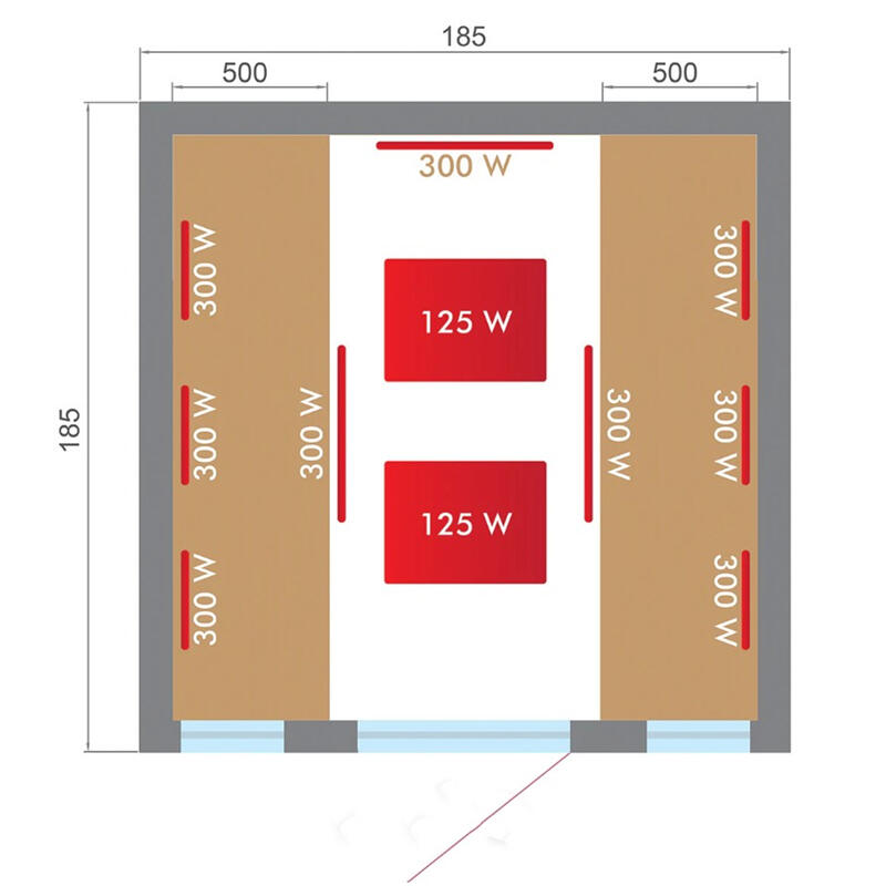 Infrarood sauna voor 4 personen - kwaliteitshout - LED verlichting