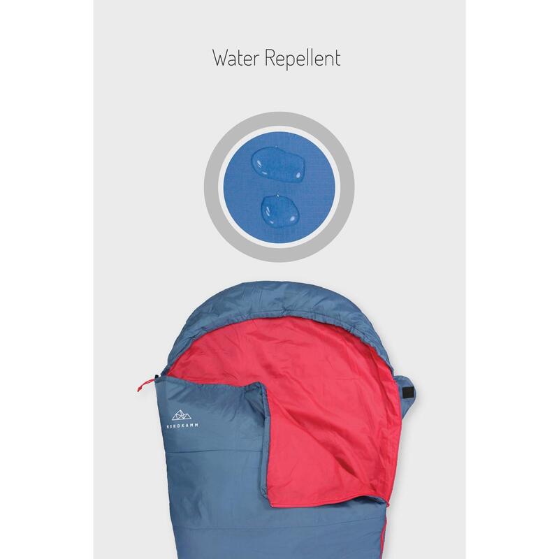 Sommerschlafsack POLLUX ultraleicht blau, Reißverschluss links