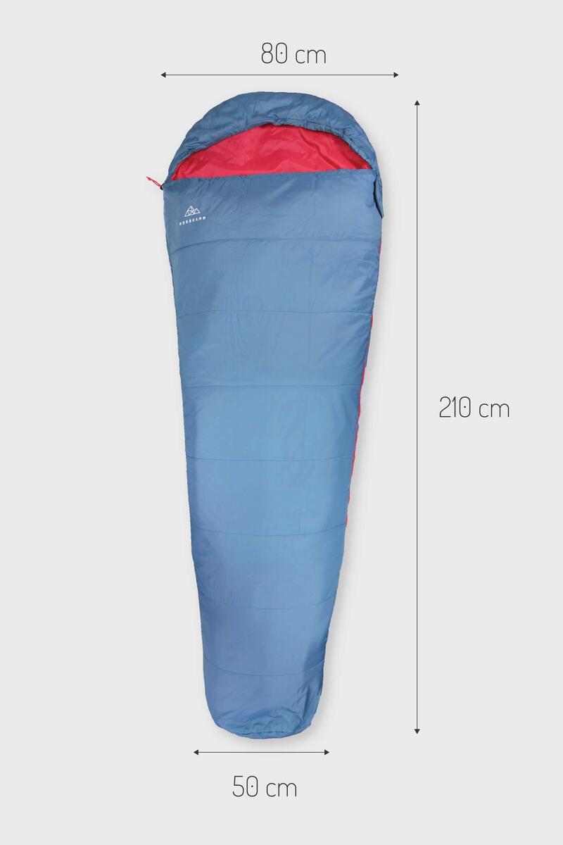 Sommerschlafsack POLLUX ultraleicht blau, Reißverschluss links