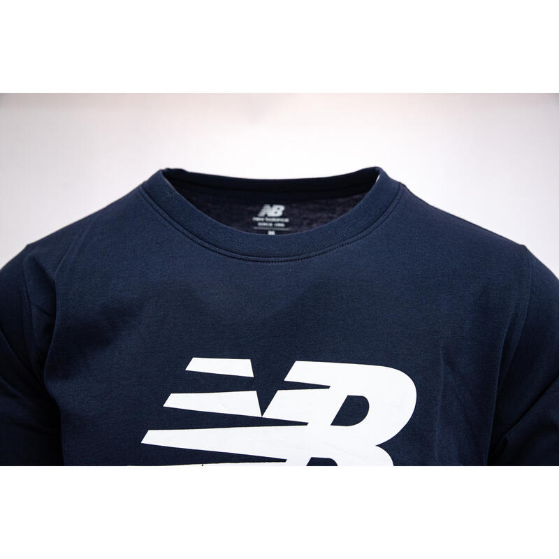 T-shirt New Balance Essentials Stacked Logo, Blauw, Mannen