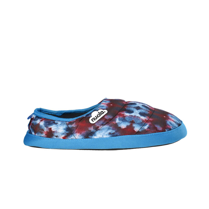 Chaussons unisex Nuvola de couleur bleu avec semelle en caoutchouc